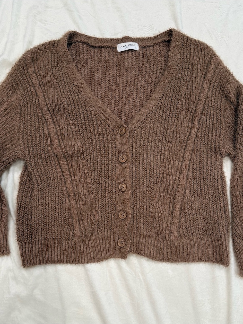 Carly Jean Los Angeles Honey Cardigan BROWN M/L
